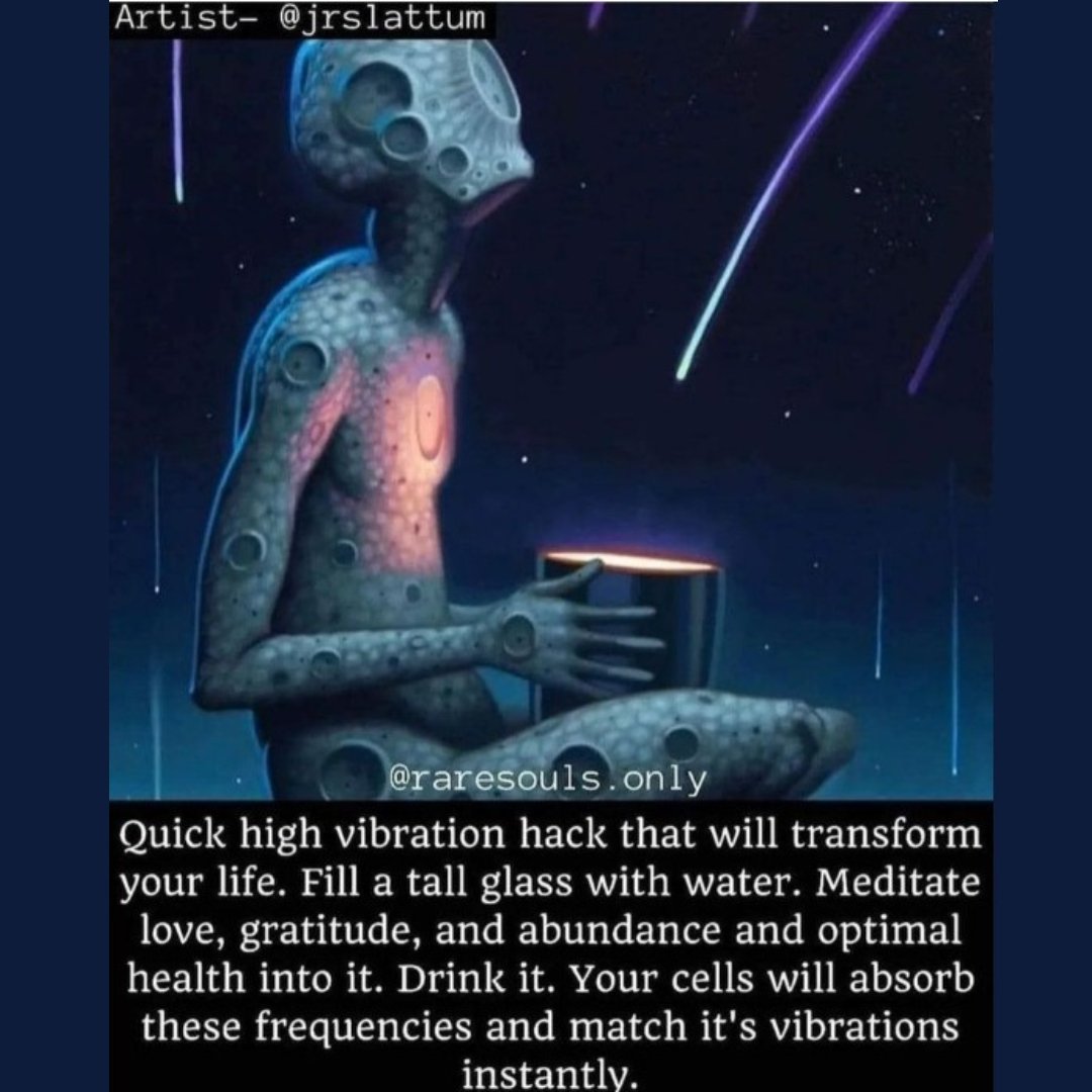 Quick high vibration hack that will transform your life. Fill a tall glass with water. Meditate love, gratitude, and abundance and optimal health into it. Drink it. Your cells will absorb these frequencies and match it's vibrations instantly.
#vibration #alignment #deepikaseksaria